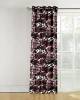 Floral printed brown color polyester readymade curtain for large windows